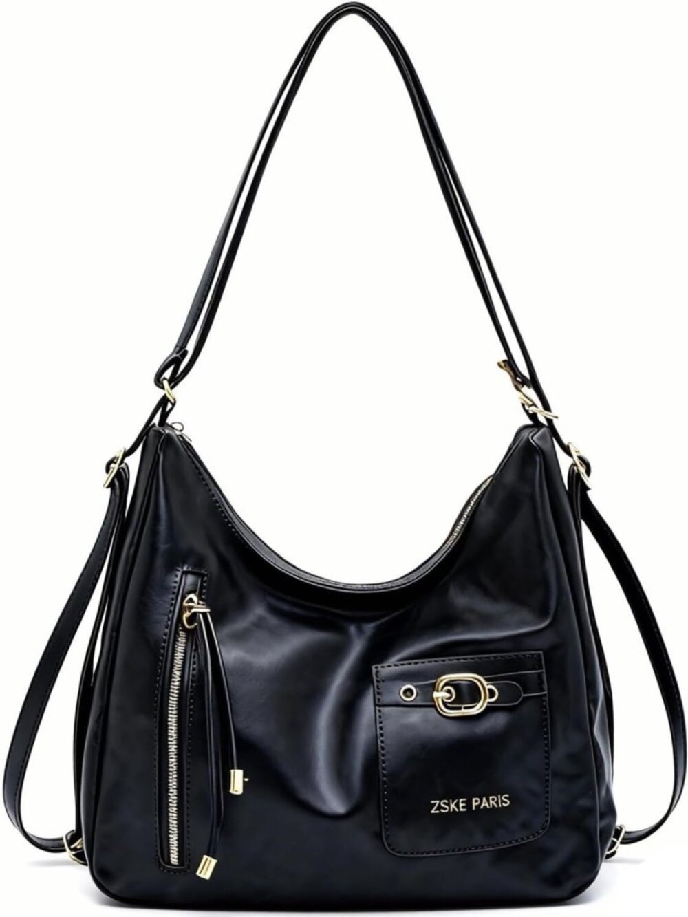 Trendy Y2K Leather Hobo Clutch Purse for Women, Punk Style Top Handle Shoulder